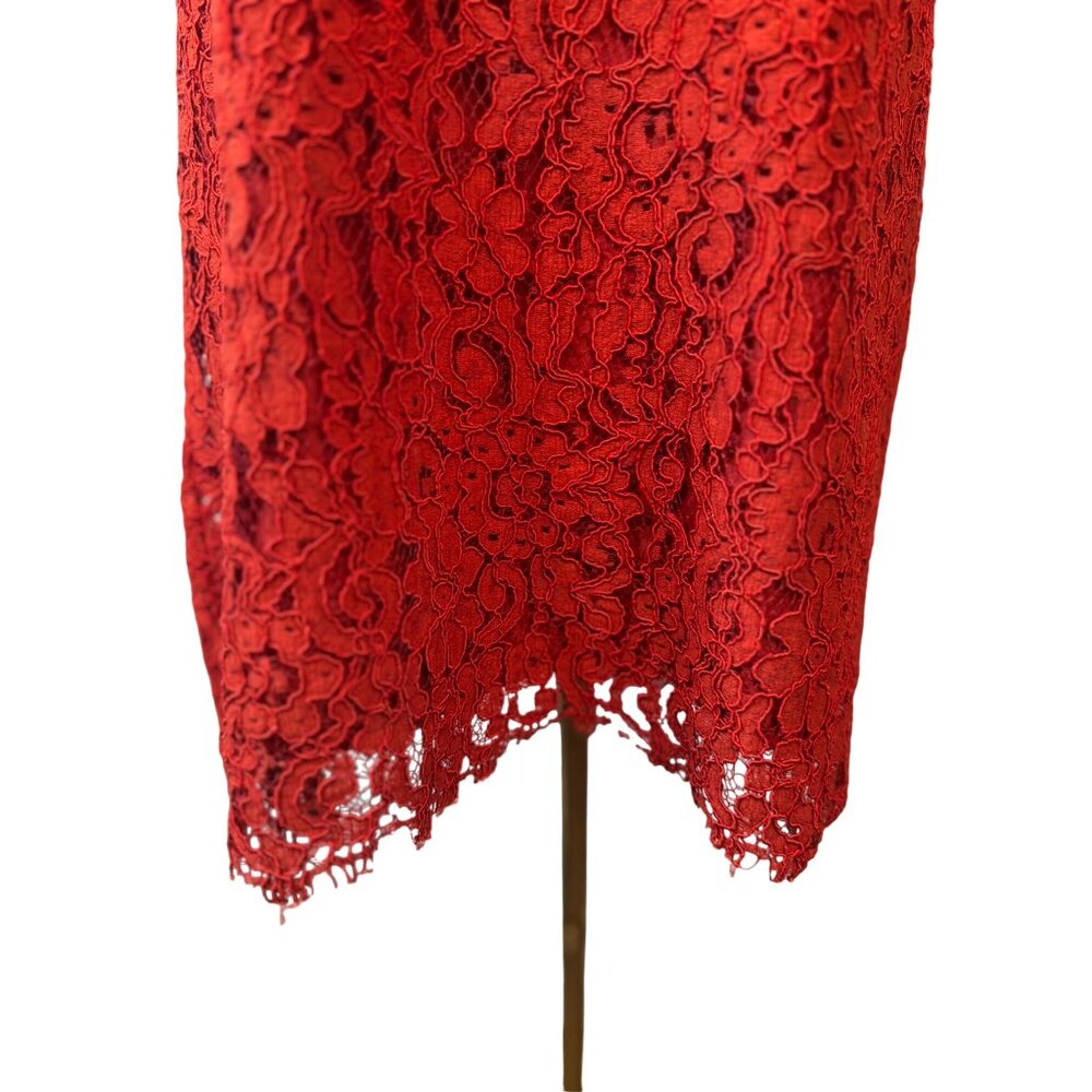 2/$25 ZARA Medium Red / Orange Lace Mini Dress - Picture 7 of 14